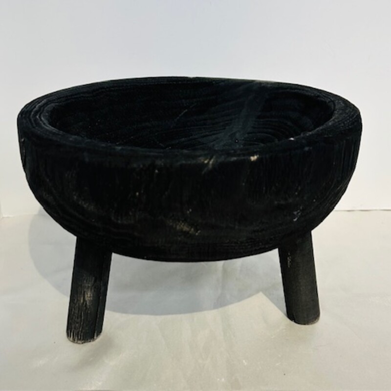 Wood Bowl On 3 Feet
Black Size: 11 x 7H