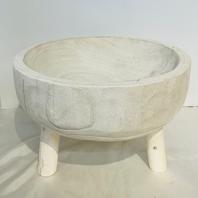 Wood Bowl On 3 Feet
White Size: 11 x 7H