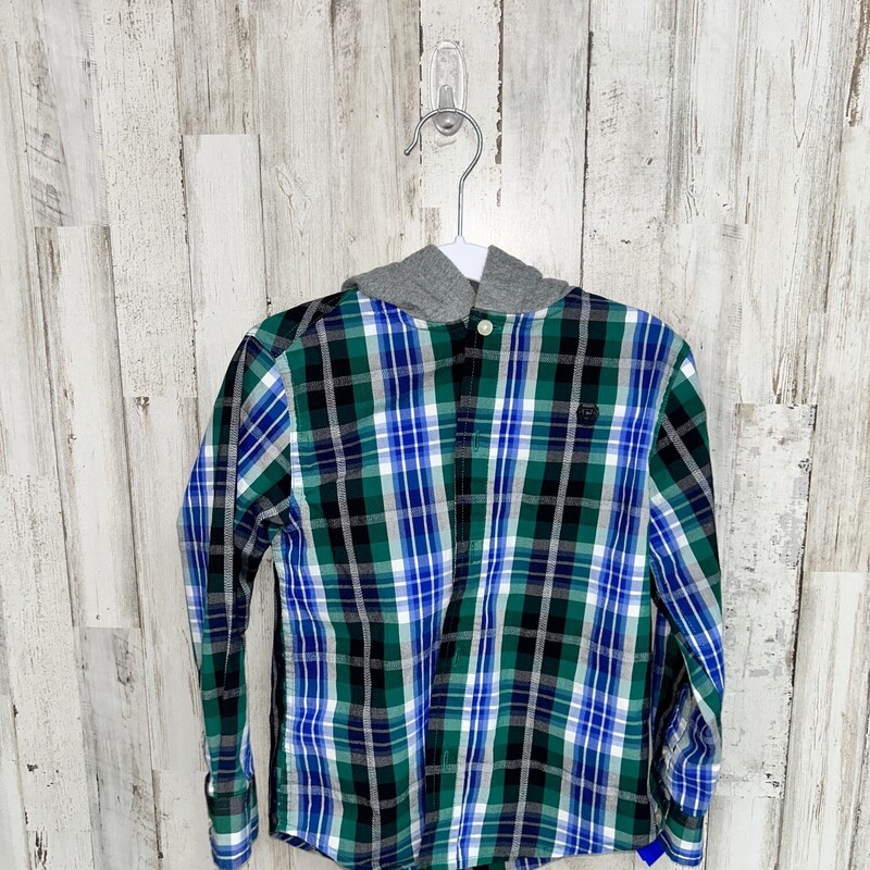 5 Green Hooded Button Up