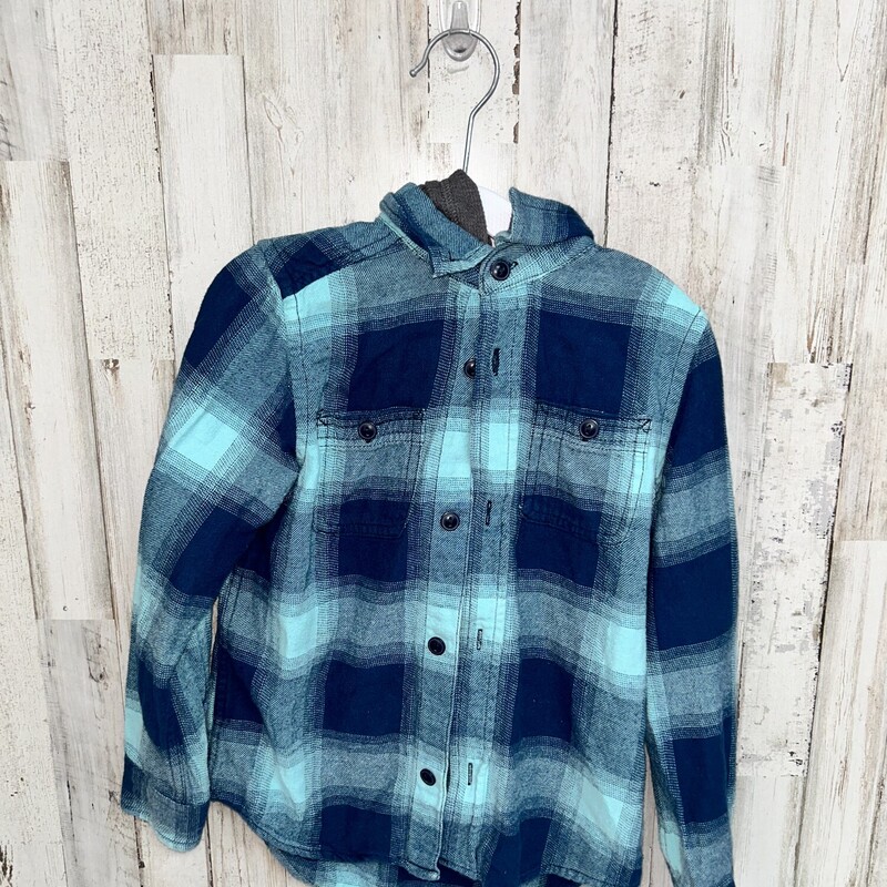 5/6 Blue Hooded Flannel