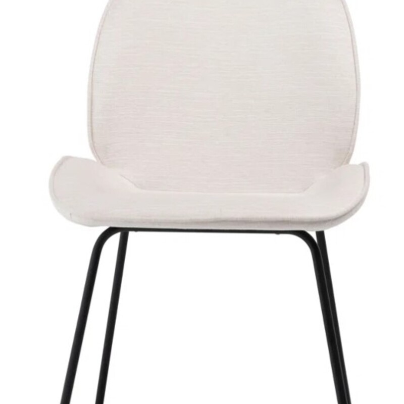 2 Carsta Dining Chairs
Cream Upholstery Black Metal Legs
Mfg By Corrigan Industries
Size: 22x26x35H
Upholstered in a soft poly babel linen fabric, it offers optimal comfort and cushioning. The performance fabric makes it suitable for high-traffic areas.
Set of 2 NEW Retail $500