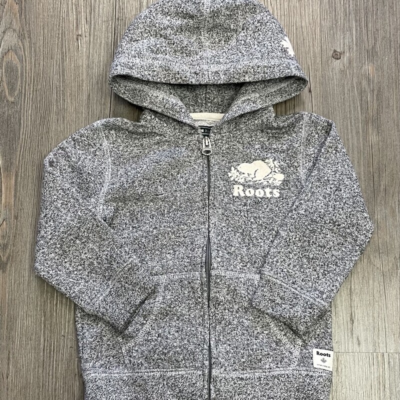 Roots Zip Hoodie, Grey, Size: 3Y