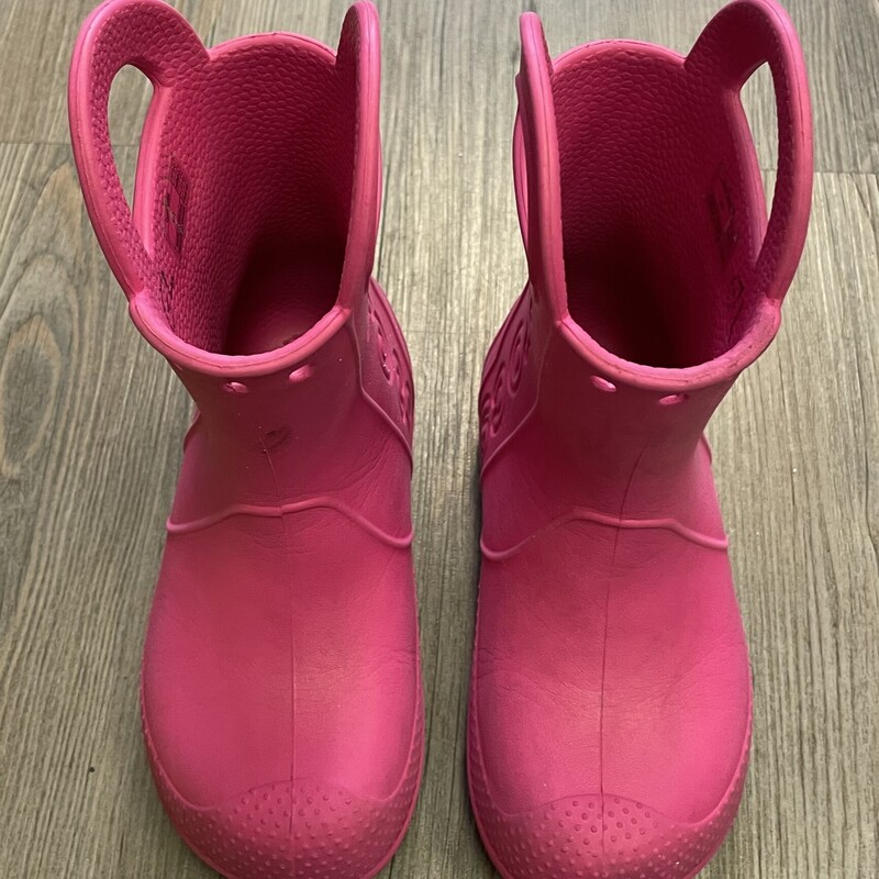 Crocs Rain Boots, Pink, Size: 11Y