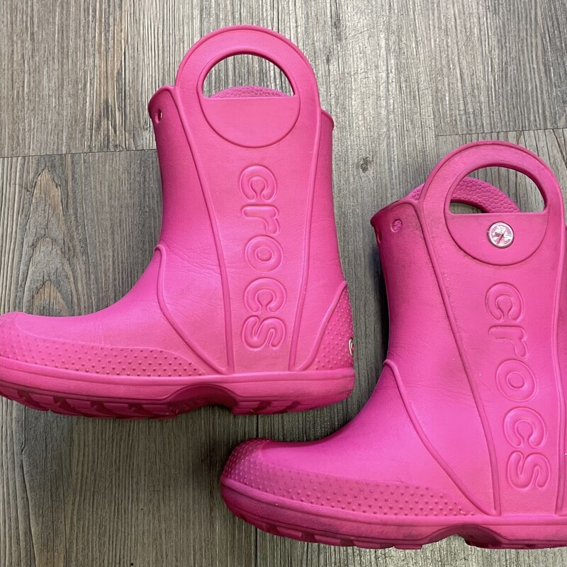 Crocs Rain Boots, Pink, Size: 11Y