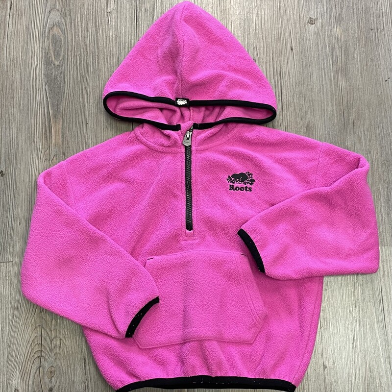 Roots Fleece Zip Hoodie, Pink, Size: 5Y