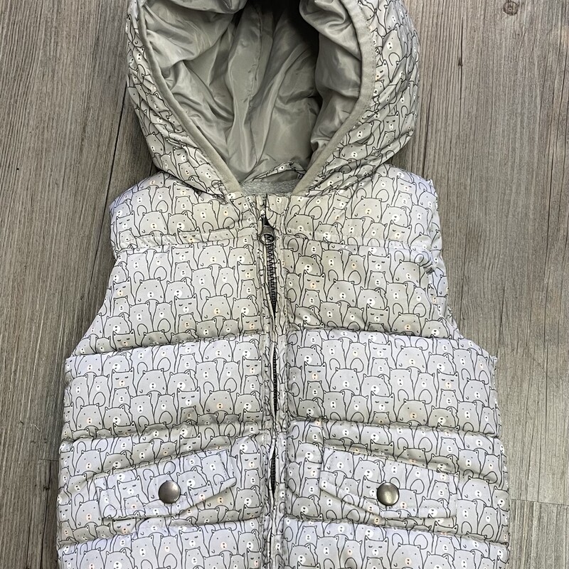 Mango Hooded Winter Vest, Grey, Size: 2Y