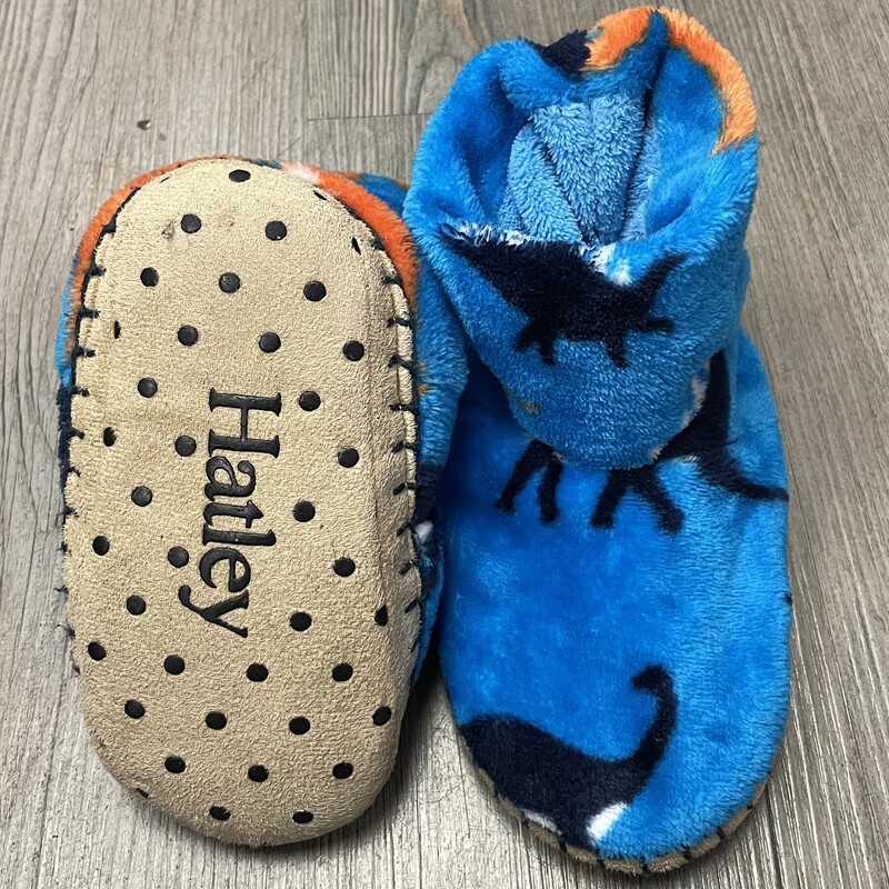 Hatley Fleece Slippers, Blue, Size: 8-10T