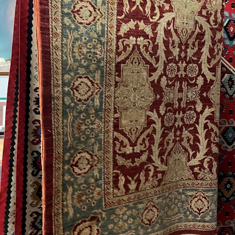 Handmade Wool Persian, Red/Grn, 6ft x 9ft