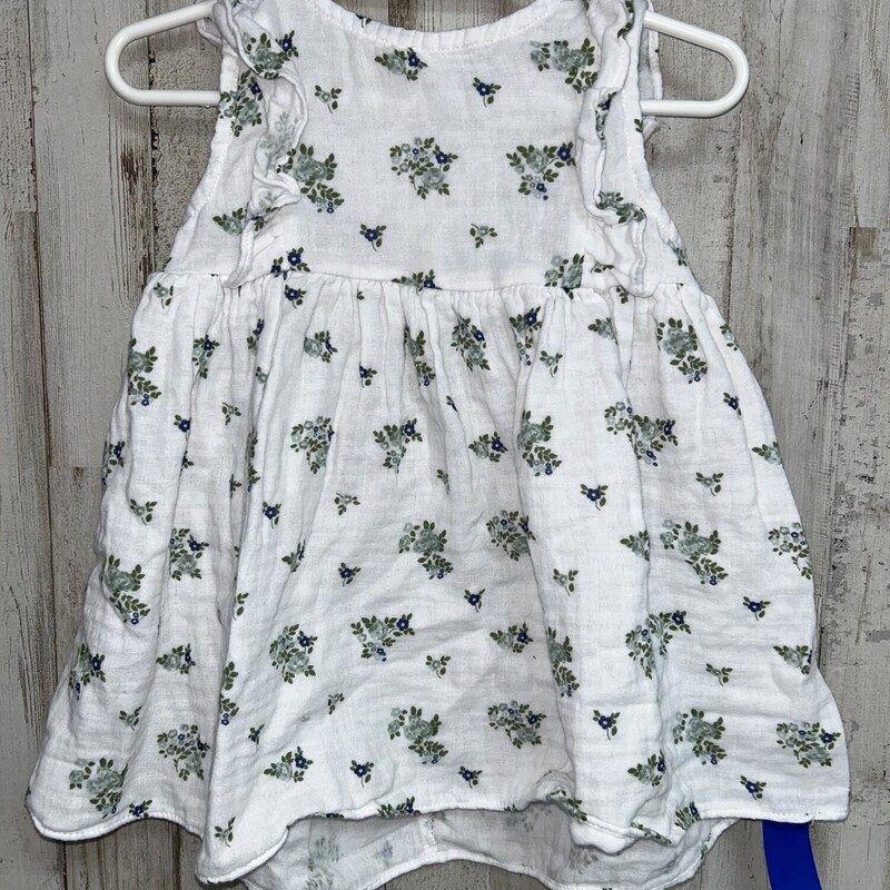 18M White Floral Linen Dr, White, Size: Girl 18-24