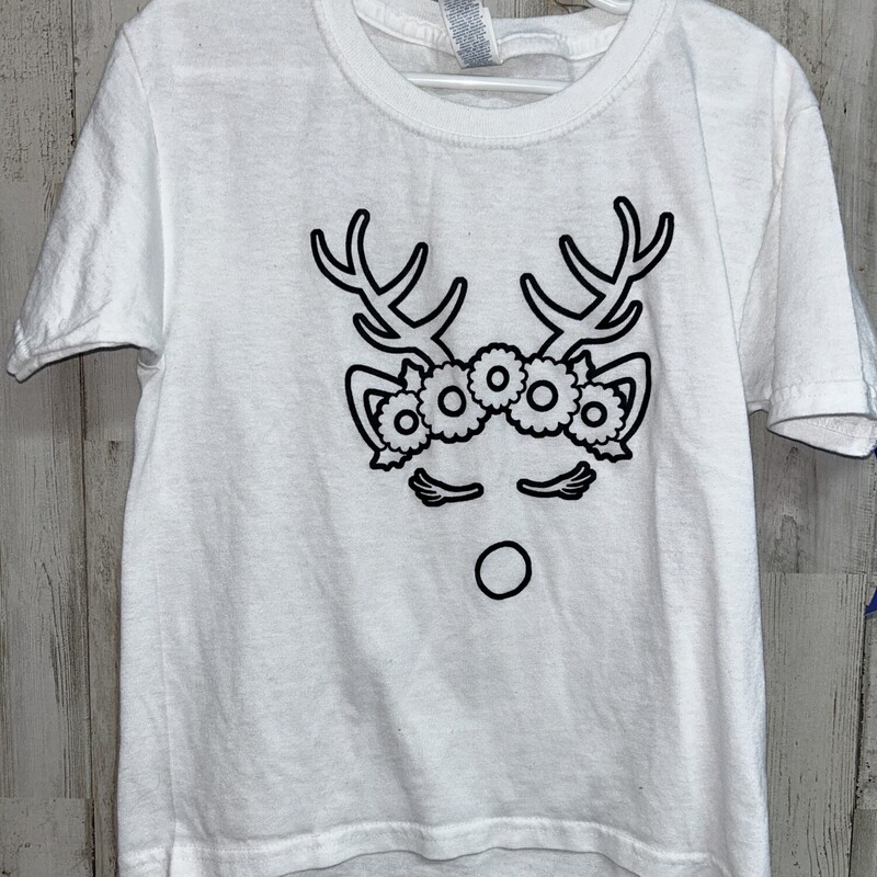 4T White Deer Tee, White, Size: Girl 4T