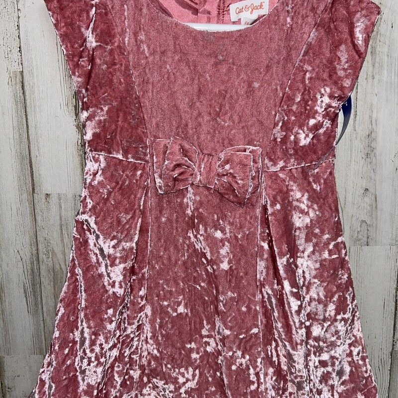 2T Pink Velvet Bow Dress