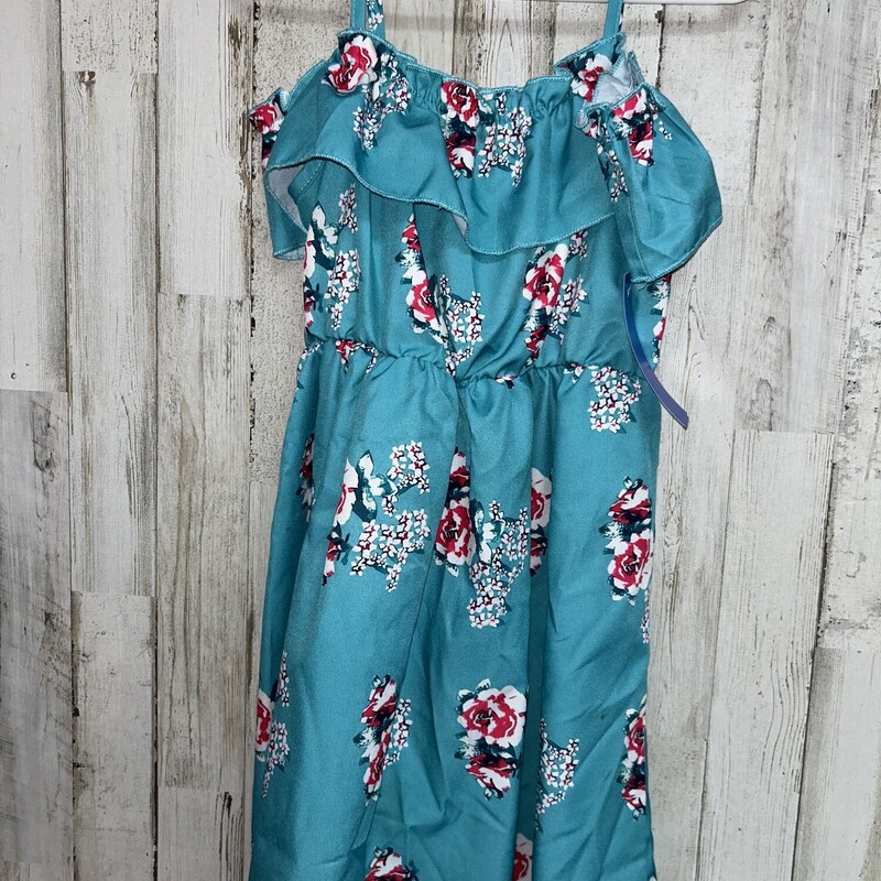 5T Teal Floral Print Dres