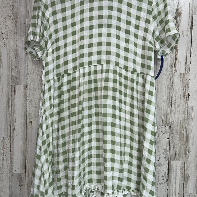 L Green Plaid Tunic