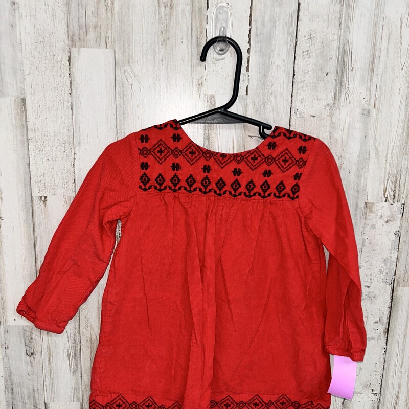 2T Red Corduroy Dress