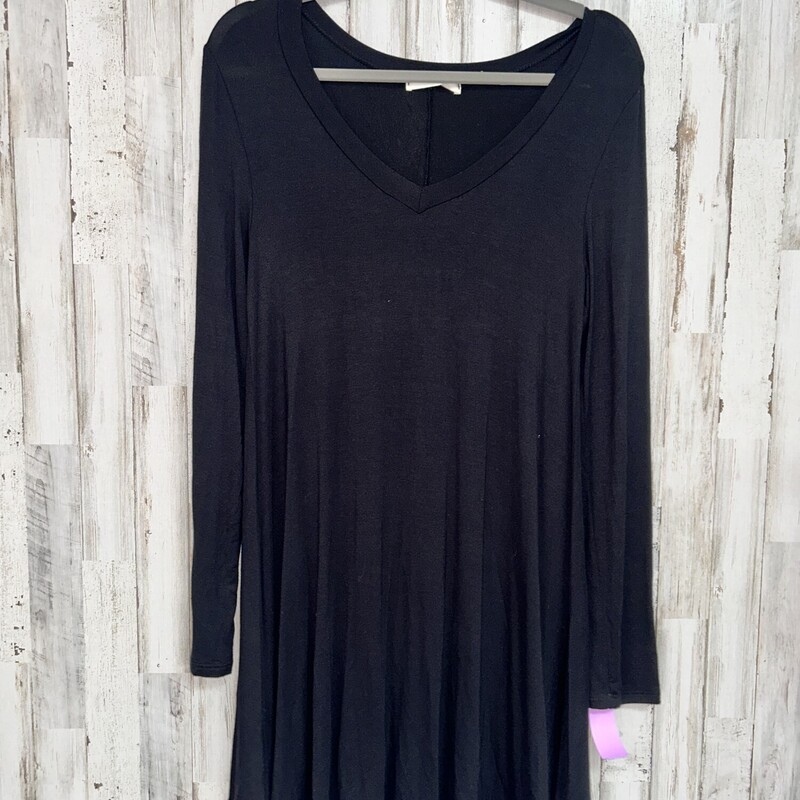 S Black Vneck Dress