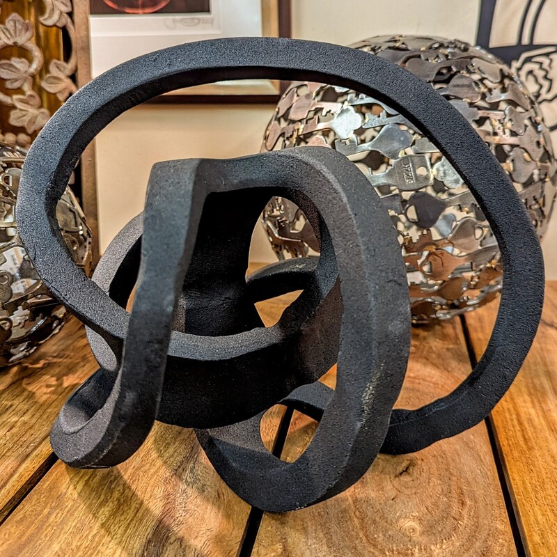 Ceramic Infinity Knot Sculpture
Black Size: 10.5 x 9H