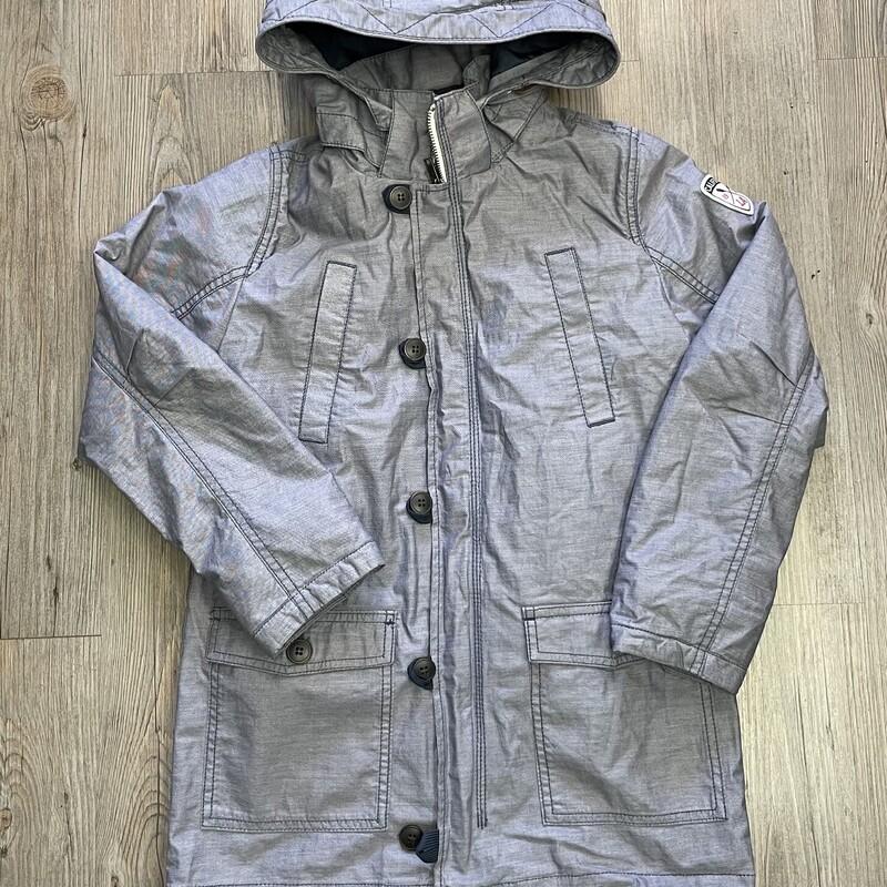 H&M Lined Hooded Jacket, Grey/nav, Size: 8-9Y
Removable quilted lined