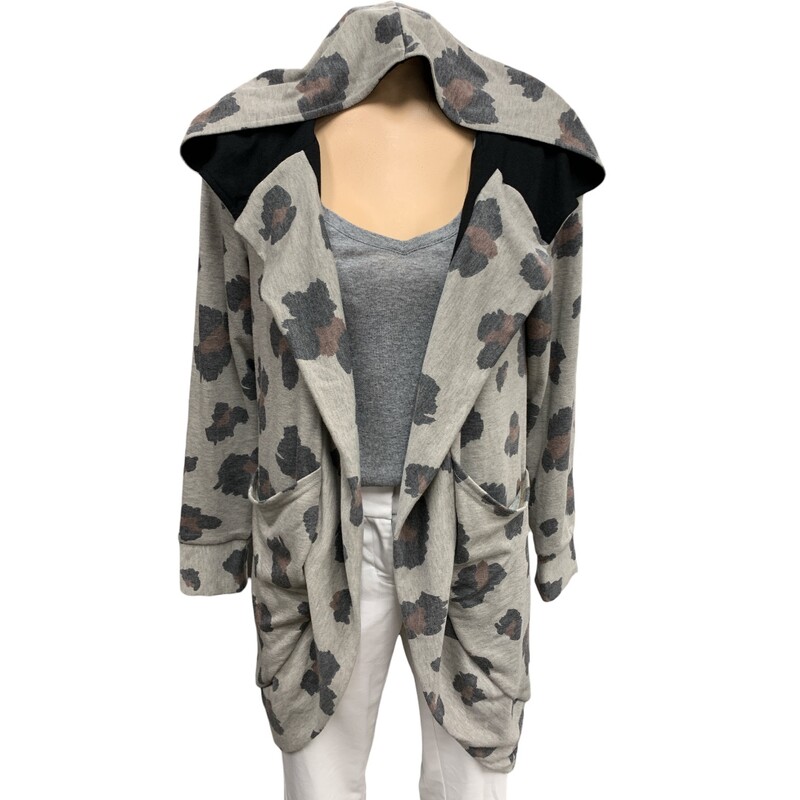 Pippa & Peach Cardigan, Blk/grey, Size: L