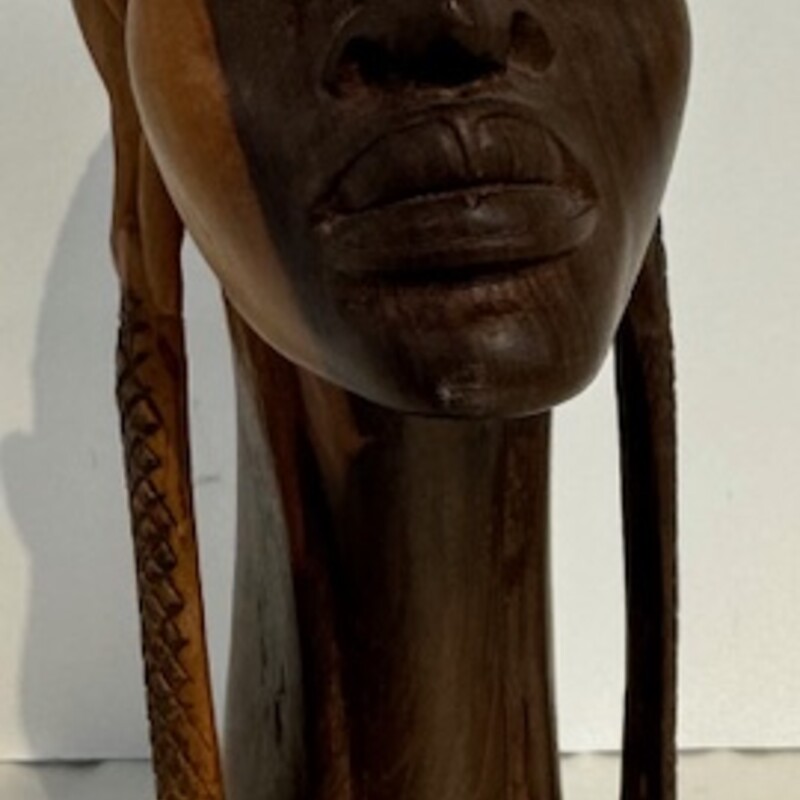 Carved Wood African Tribal Bust
Brown
Size: 3.5 x 5.5 x 10