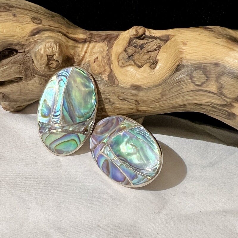 Sterling Abalone Oval earrings