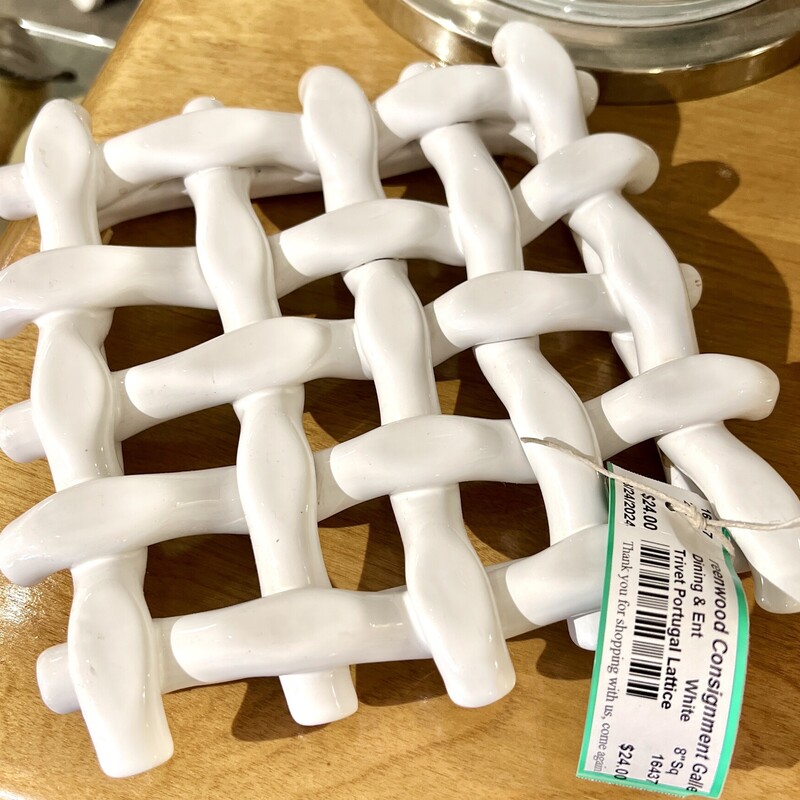 Trivet Portugal Lattice, White, Size: 8Sq