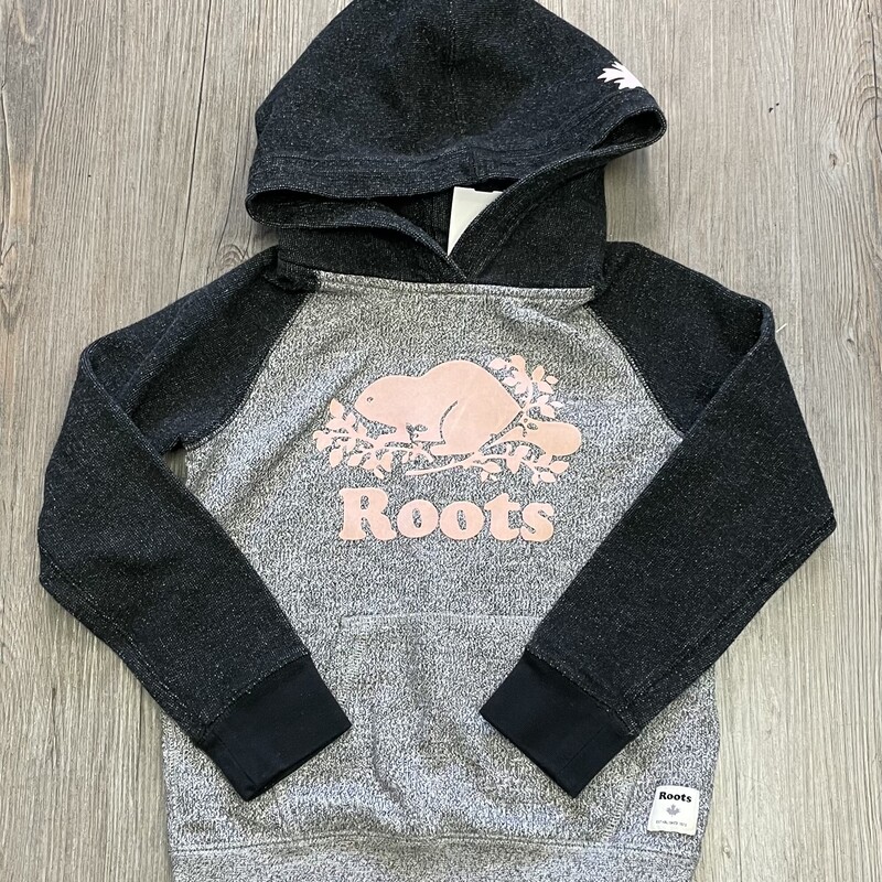 Roots Pullover Hoodie, Grey, Size: 7-8Y