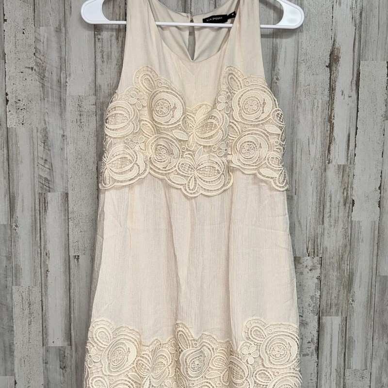 M Beige Lace Trim Dress, Beige, Size: Ladies M