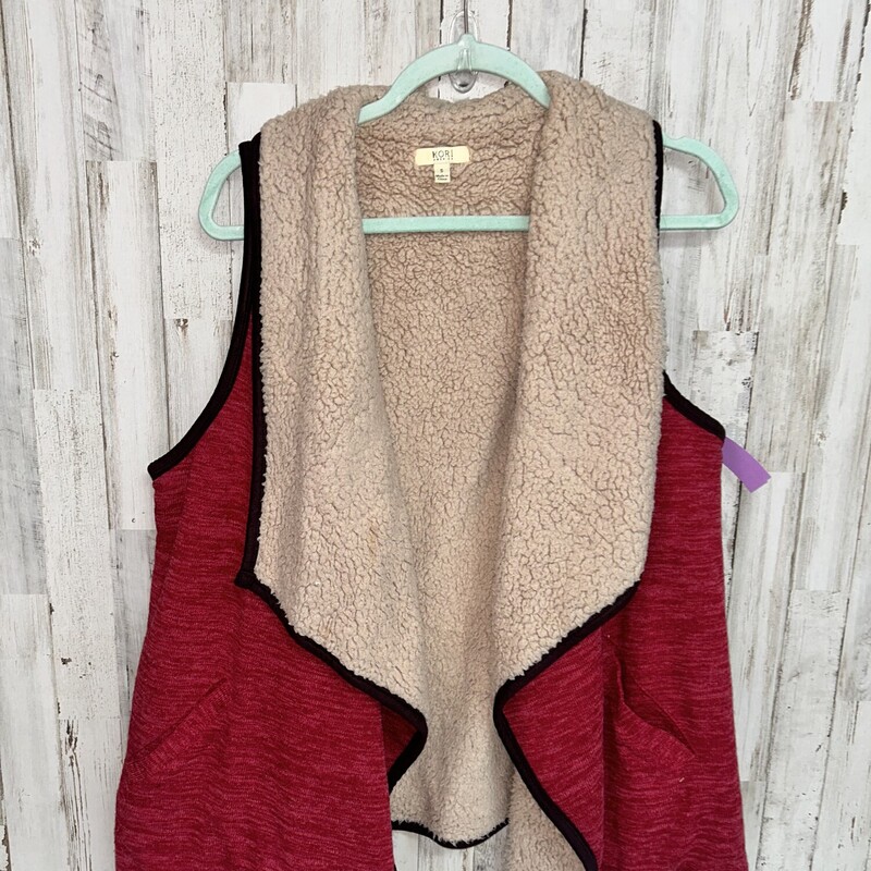 S Red Knit Sherpa Line Ve