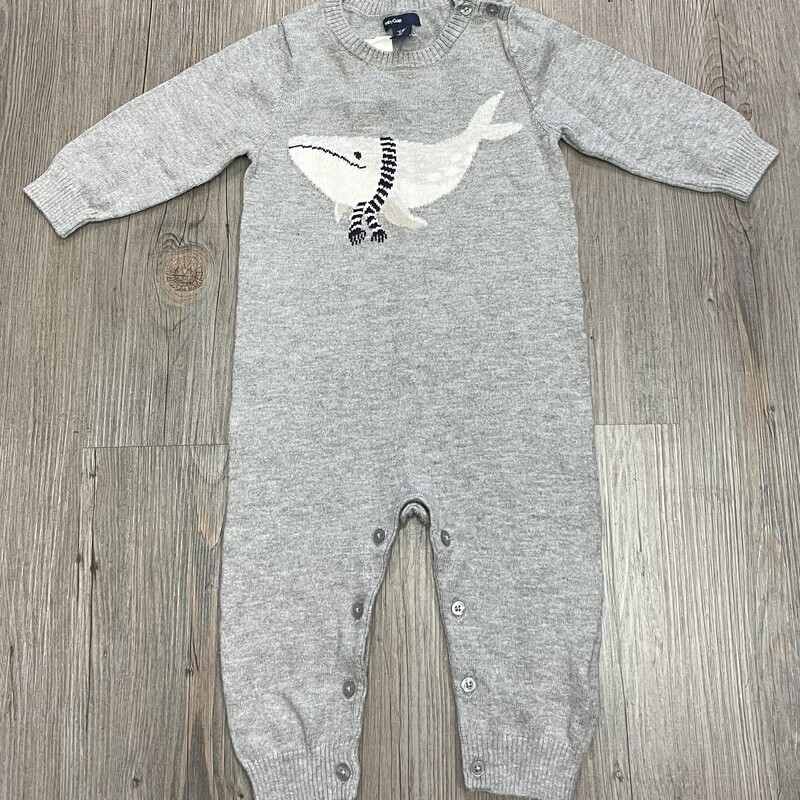 Gap Knit Romper Onesie, Grey, Size: 9-12M