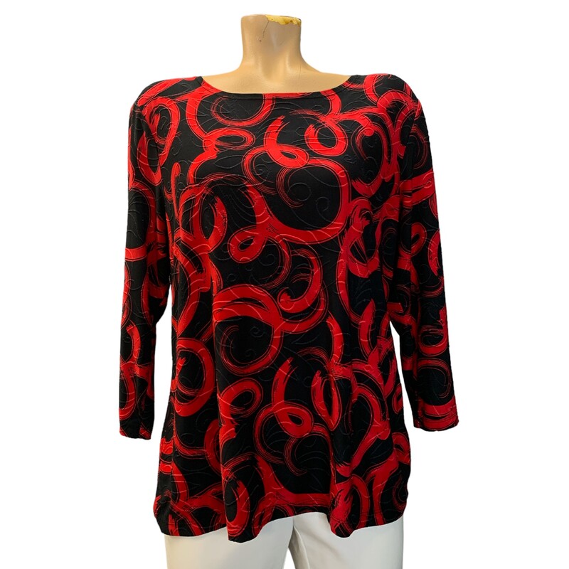 JM Collection, Red/blk, Size: L