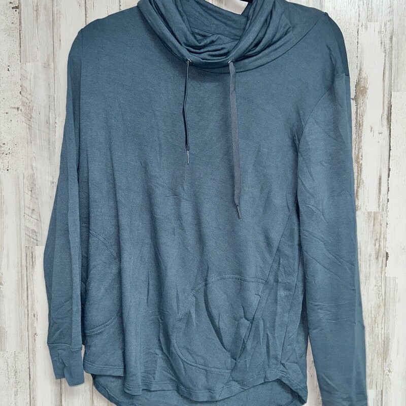 L Drk Teal Cowl Neck Pull