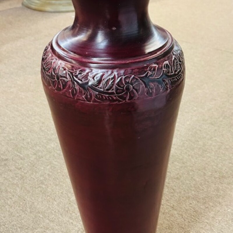 Metal Floral Border Floor Vase
Red, Size: 9x26H