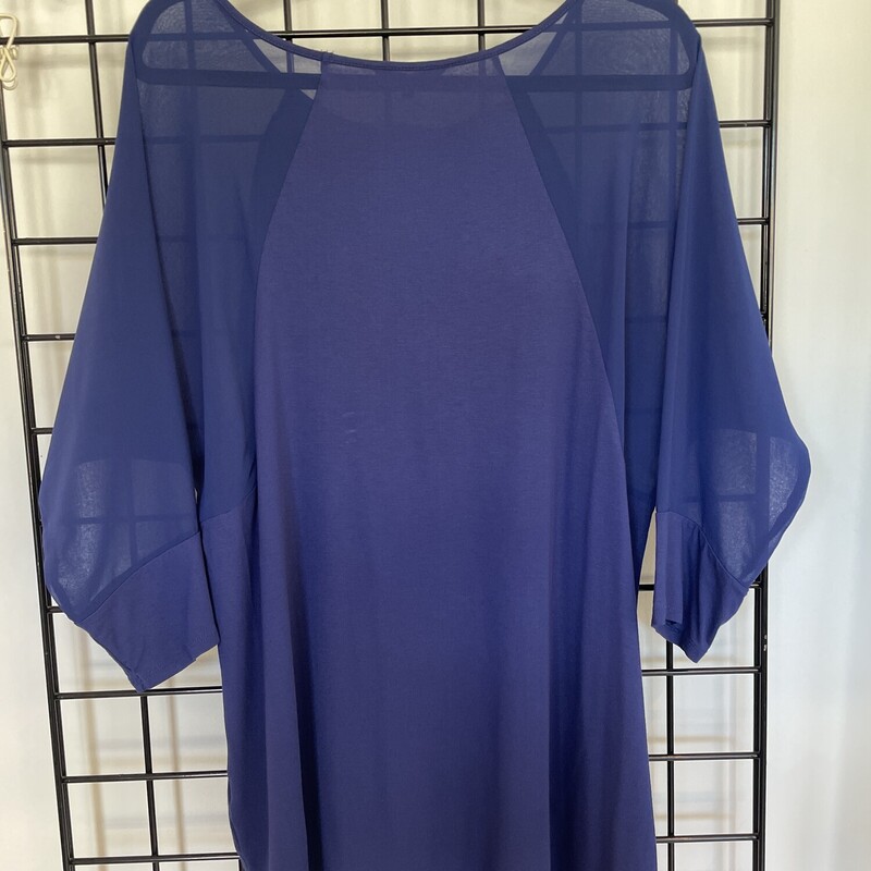 RW & CO Sheer Sleeves, Royal, Size: L