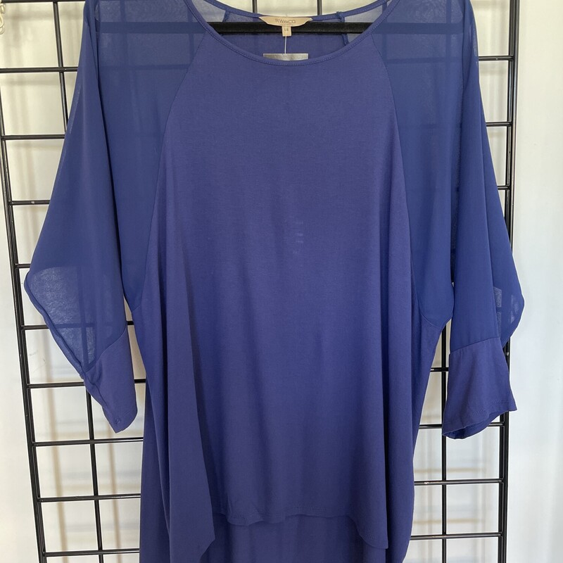 RW & CO Sheer Sleeves, Royal, Size: L