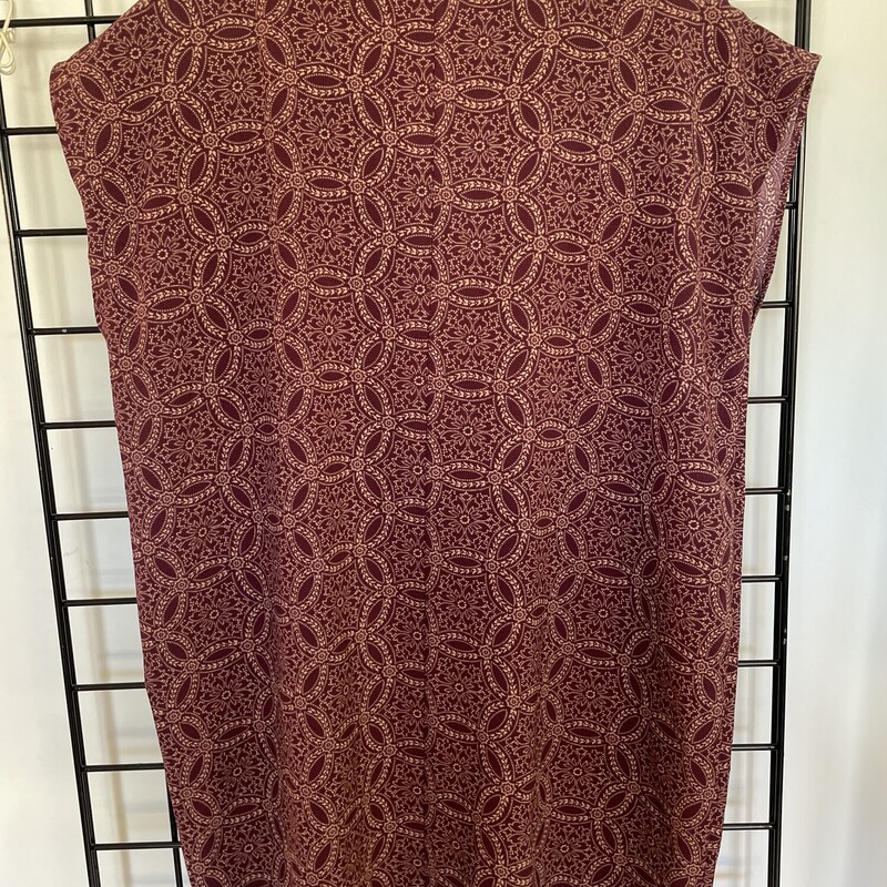 Forever 21patterned Top, Burgundy, Size: L