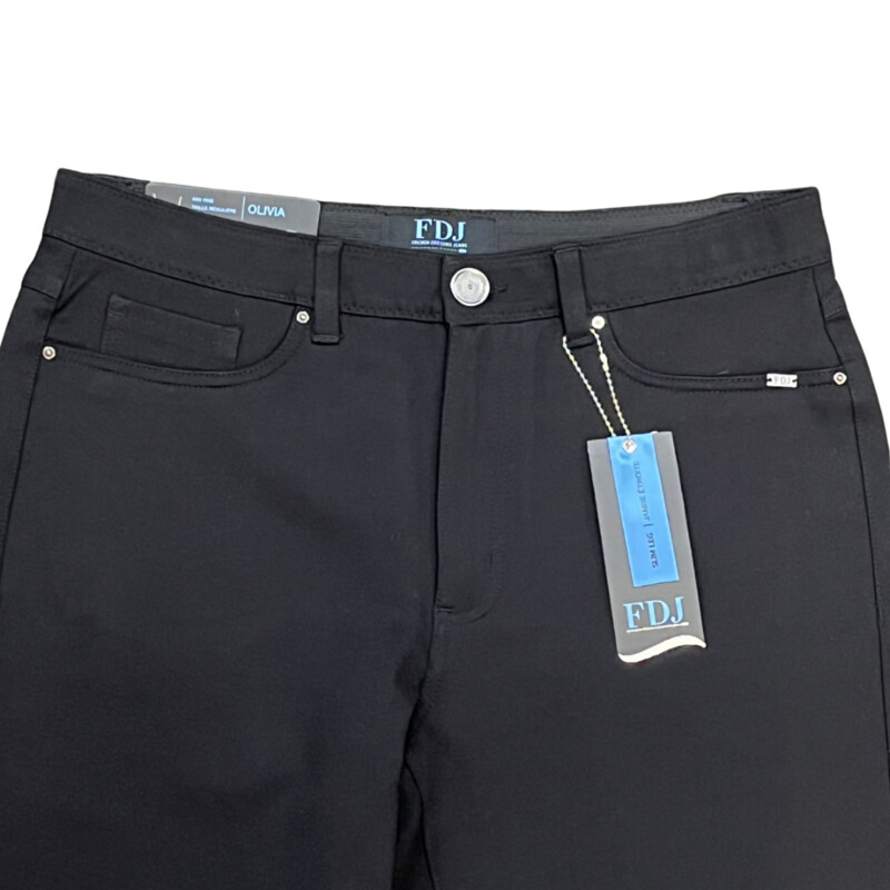 New FDJ Mid Rise Olivia Jeans<br />
Slim Leg<br />
Flattens the Tummy and Lifts the Behind<br />
Color:  Black<br />
Size: 10<br />
Retails for $67.00