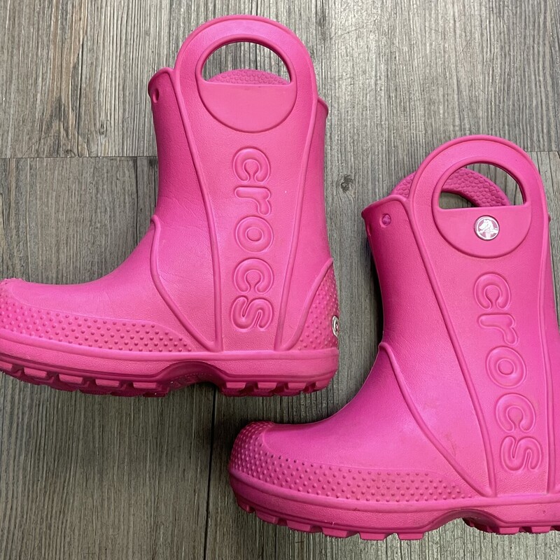 Crocs Rain Boots, Pink, Size: 8T