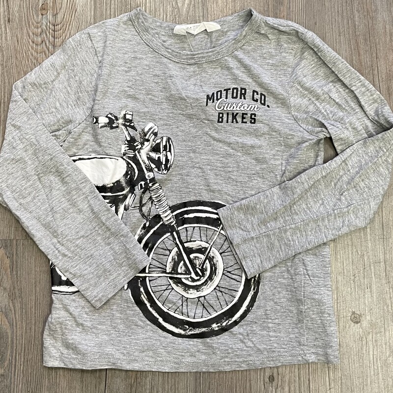 H&M LS Tee, Grey, Size: 6-7Y