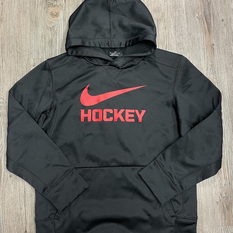 Nike Pullover Hoodie, Black, Size: 10-12Y