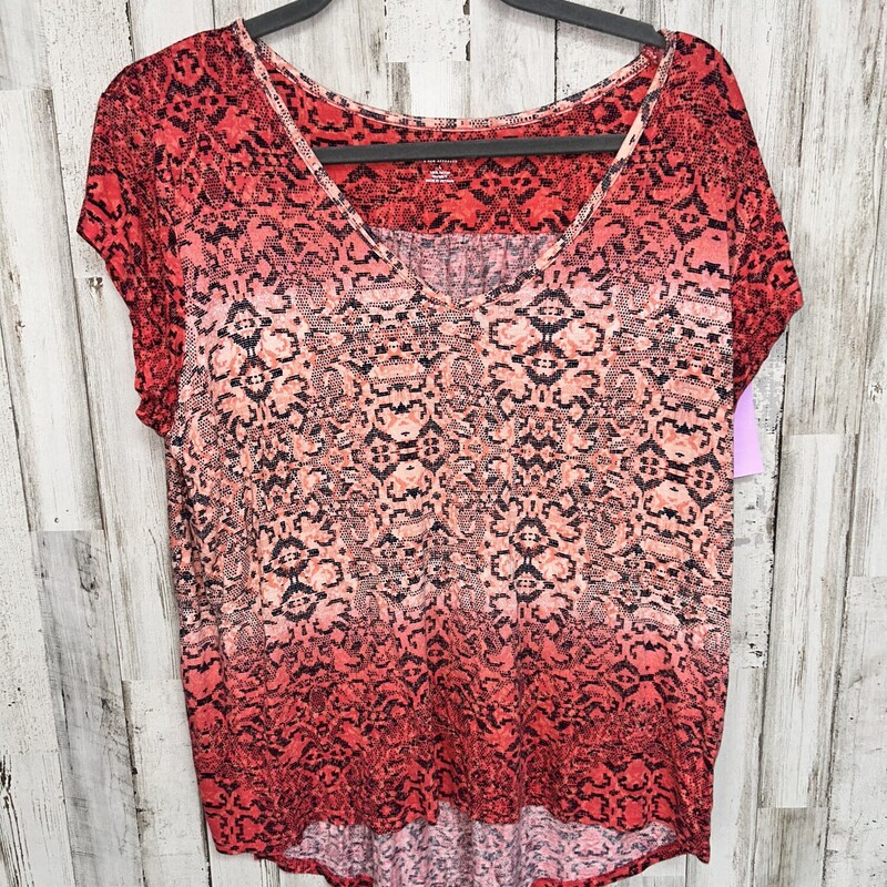 L Orange Printed Ombre Te