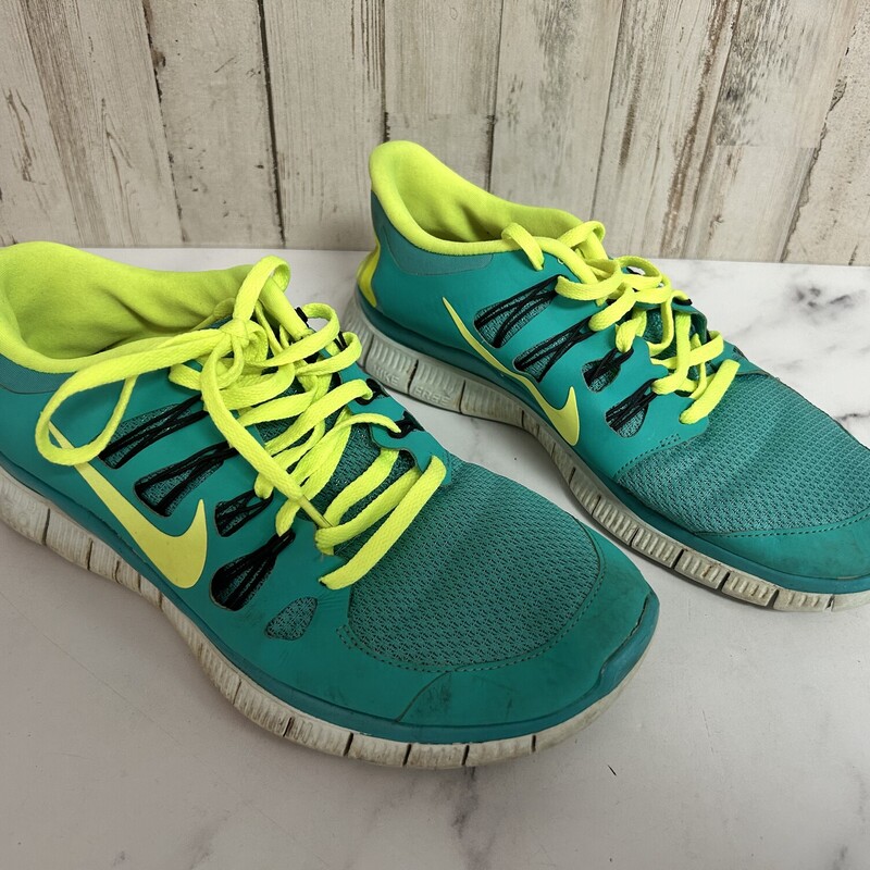 A10 Teal/Neon Sneaker, Teal, Size: Shoes A10