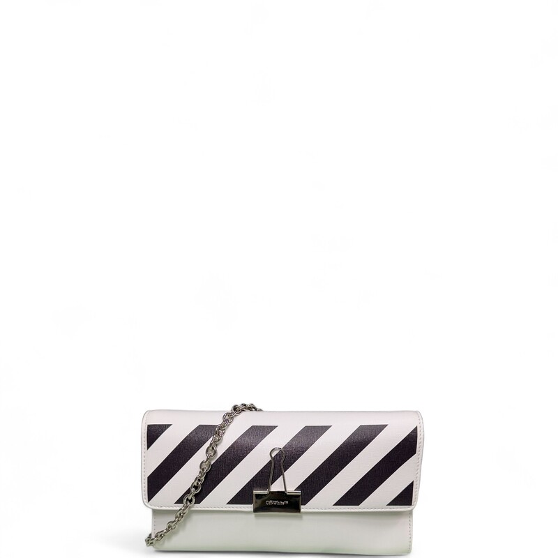 Off White Striped Binder