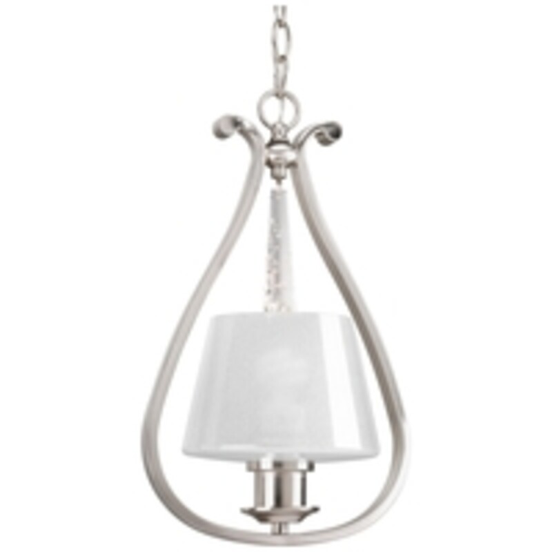 Dazzle Mini Pendant
 White and Silver
Overall Height: 90 inches
Height without chain 16 inches
Width: 9 inches