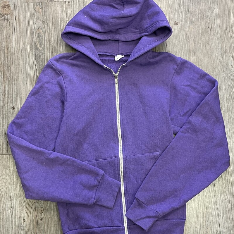 American Apparel Zip Hoodie, Purple, Size: 14Y