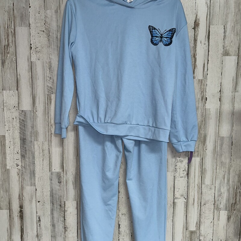 11/12 2pc Blue Butterfly, Blue, Size: Girl 10 Up