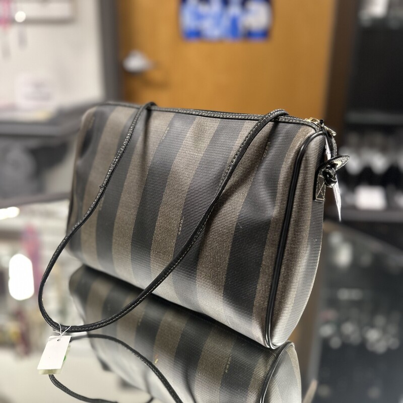 FENDI Striped Crossbody, Brown
Size: 12x9