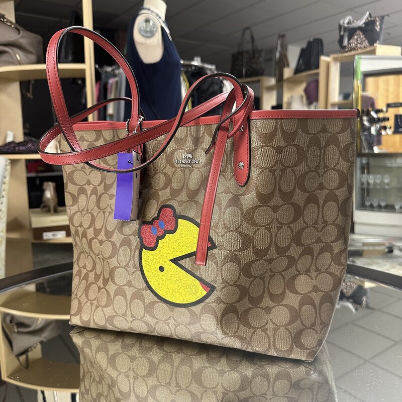 Coach Reversible City Tote, from the PacMan Series
Size: 17x11