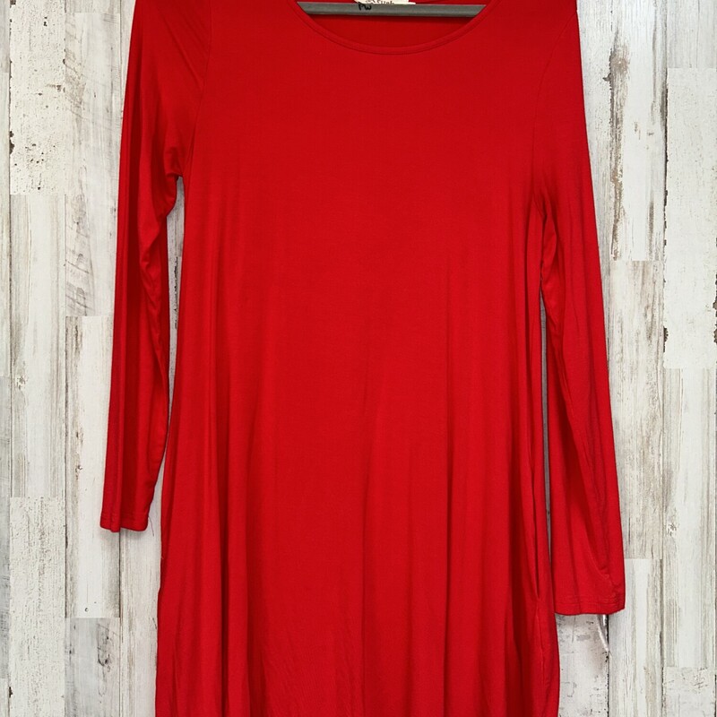 M Red Longsleeve Dress