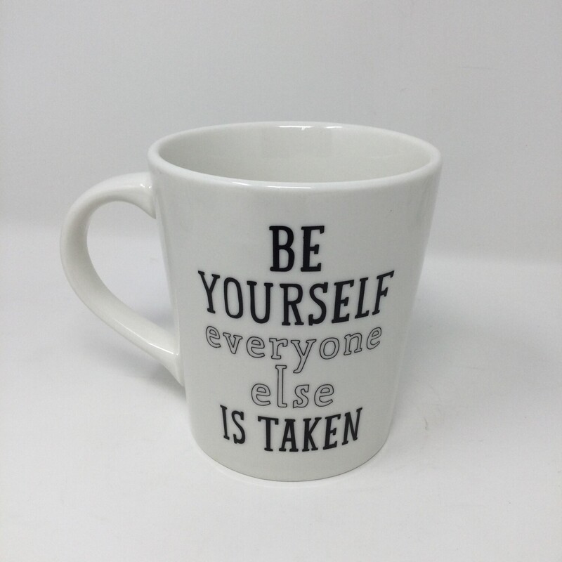 Indigo Mug- Be Yourself.. Everyone Else Is Taken, White/Black,
Size: 4 X 4.5 In