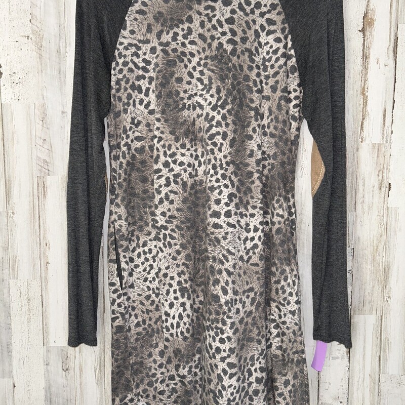 S Cheetah Raglan Dress, Grey, Size: Ladies S